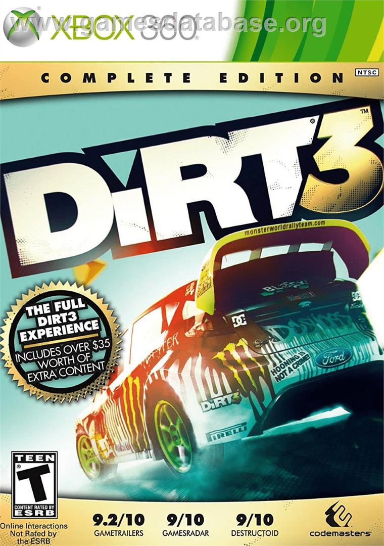 Dirt 3 - Complete Edition - Microsoft Xbox 360 - Artwork - Box