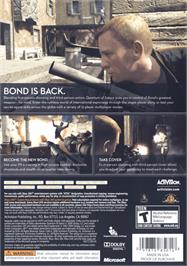 Box back cover for 007 - Quantum Of Solace on the Microsoft Xbox 360.