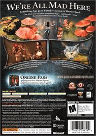 Box back cover for Alice - Retour Au Pays De La Folie on the Microsoft Xbox 360.
