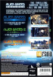Box back cover for Alien Breed Trilogy on the Microsoft Xbox 360.