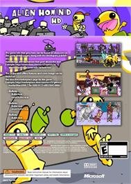 Box back cover for Alien Hominid Hd on the Microsoft Xbox 360.