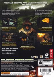 Box back cover for Alone In The Dark on the Microsoft Xbox 360.