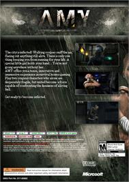 Box back cover for Amy on the Microsoft Xbox 360.