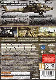 Box back cover for Apache: Air Assault on the Microsoft Xbox 360.