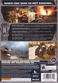 Box back cover for Army of Two (EU) on the Microsoft Xbox 360.
