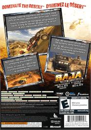 Box back cover for BAJA: Edge of Control on the Microsoft Xbox 360.