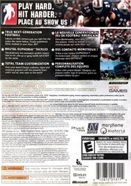 Box back cover for Backbreaker on the Microsoft Xbox 360.