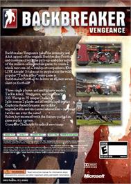 Box back cover for Backbreaker - Vengeance on the Microsoft Xbox 360.