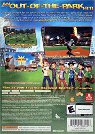 Box back cover for Backyard Sports - Sandlot Sluggers on the Microsoft Xbox 360.