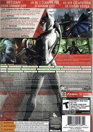 Box back cover for Batman: Arkham City on the Microsoft Xbox 360.