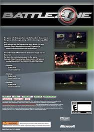 Box back cover for Battlezone on the Microsoft Xbox 360.