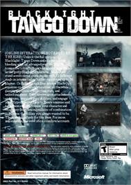 Box back cover for Blacklight - Tango Down on the Microsoft Xbox 360.