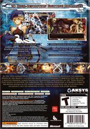 Box back cover for Blazblue - Calamity Trigger on the Microsoft Xbox 360.
