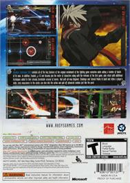 Box back cover for Blazblue - Continuum Shift on the Microsoft Xbox 360.