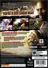 Box back cover for Blitz: The League II on the Microsoft Xbox 360.