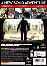 Box back cover for Blood Stone 007 on the Microsoft Xbox 360.