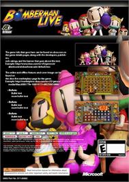 Box back cover for Bomberman Live on the Microsoft Xbox 360.