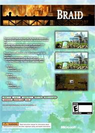 Box back cover for Braid on the Microsoft Xbox 360.