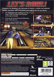 Box back cover for Brunswick Pro Bowling on the Microsoft Xbox 360.