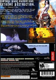 Box back cover for Bullet Witch on the Microsoft Xbox 360.