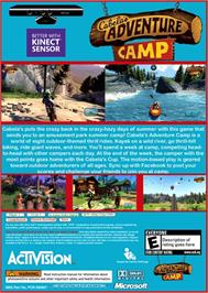 Box back cover for Cabela's Adventure Camp on the Microsoft Xbox 360.