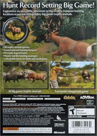 Box back cover for Cabela's Big Game Hunter on the Microsoft Xbox 360.