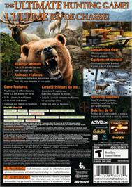 Box back cover for Cabela's Big Game Hunter 2012 on the Microsoft Xbox 360.