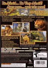 Box back cover for Cabela's Dangerous Hunts 2009 on the Microsoft Xbox 360.