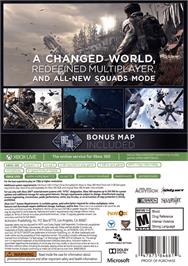 Box back cover for Call Of Duty - Ghosts on the Microsoft Xbox 360.