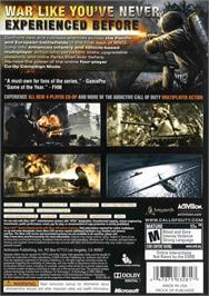 Box back cover for Call Of Duty - World At War on the Microsoft Xbox 360.