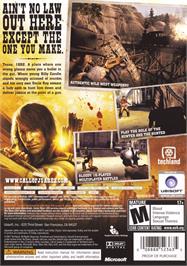 Box back cover for Call Of Juarez : The Cartel on the Microsoft Xbox 360.
