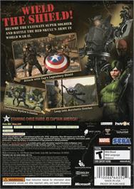 Box back cover for Captain America: Super Soldier on the Microsoft Xbox 360.