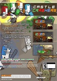 Box back cover for Castle Crashers on the Microsoft Xbox 360.