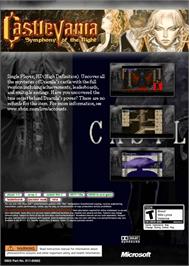 Box back cover for Castlevania - Symphony Of The Night on the Microsoft Xbox 360.