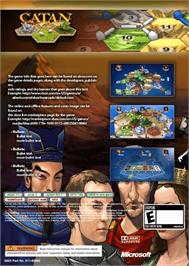 Box back cover for Catan on the Microsoft Xbox 360.