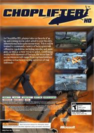 Box back cover for Choplifter Hd on the Microsoft Xbox 360.