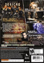 Box back cover for Clive Barker's Jericho on the Microsoft Xbox 360.