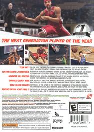Box back cover for College Hoops 2K7 on the Microsoft Xbox 360.
