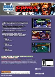Box back cover for Comix Zone on the Microsoft Xbox 360.