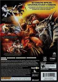 Box back cover for Conan on the Microsoft Xbox 360.