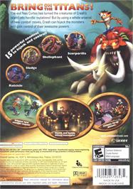 Box back cover for Crash Of The Titans on the Microsoft Xbox 360.