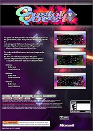 Box back cover for Crystal Quest on the Microsoft Xbox 360.
