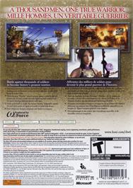 Box back cover for DYNASTY WARRIORS 6 on the Microsoft Xbox 360.