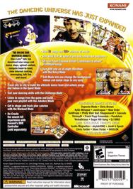 Box back cover for Dancing Stage Universe on the Microsoft Xbox 360.
