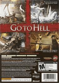 Box back cover for Dante's Inferno on the Microsoft Xbox 360.