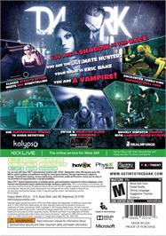 Box back cover for Dark on the Microsoft Xbox 360.