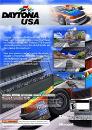 Box back cover for Daytona Usa on the Microsoft Xbox 360.
