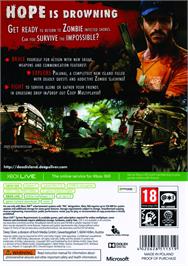 Box back cover for Dead Island Riptide on the Microsoft Xbox 360.