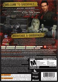 Box back cover for Deadly Premonition on the Microsoft Xbox 360.