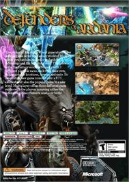 Box back cover for Defenders Of Ardania on the Microsoft Xbox 360.